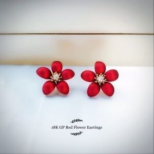 Sterling silver needle white flowers earrings